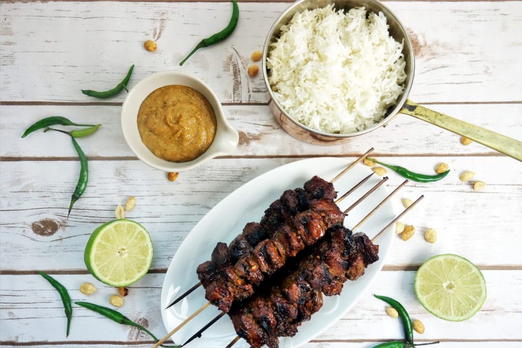 Indonesian Style Beef Satay with Spicy Peanut Sauce - Went ...