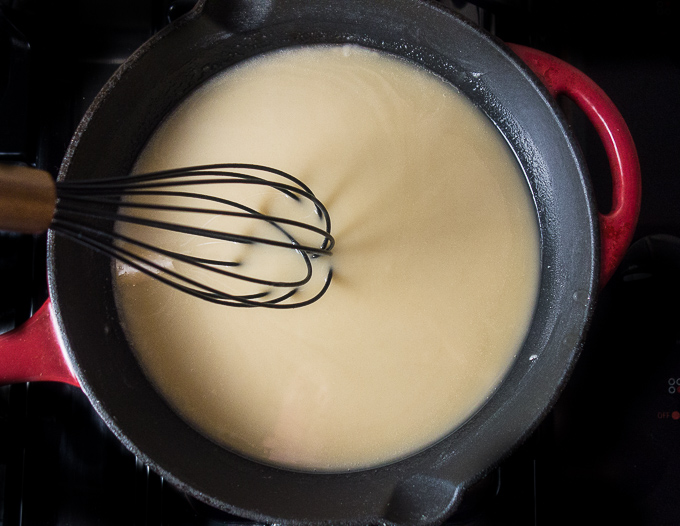 making a roux for cheese sauce