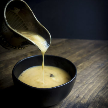 easy turkey gravy poured into a bowl