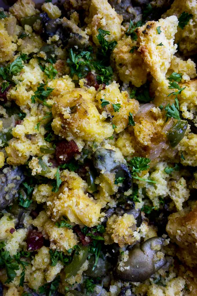 Southern Cornbread Dressing With Oysters and Sausage Recipe