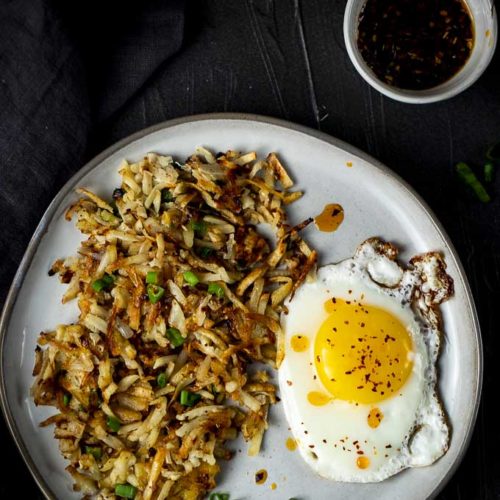 Japanese Hash Browns - with an umami hash brown dipping sauce