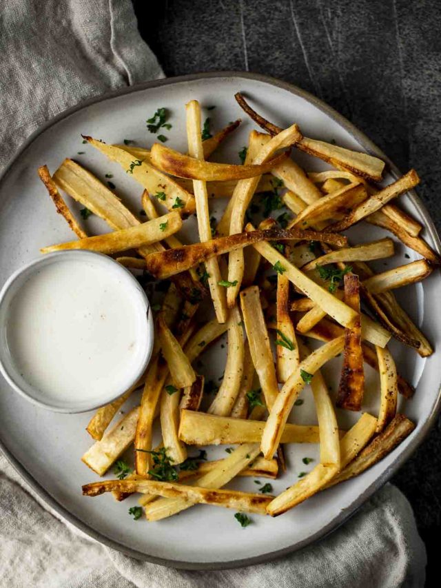 Healthy Crispy Baked Parsnip Fries Story