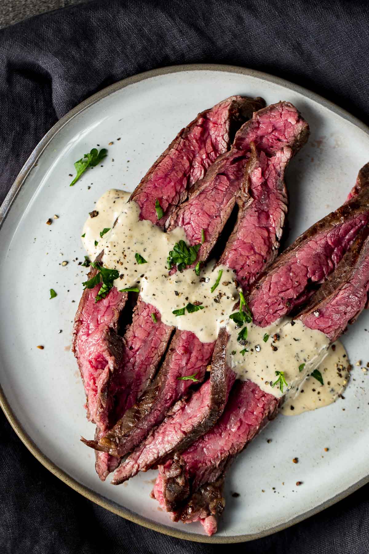 Sous Vide Flank Steak Creamy Peppercorn - Went 8 This