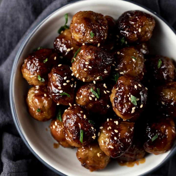 Air Fryer Frozen Meatballs with Spicy Glaze - Went Here 8 This