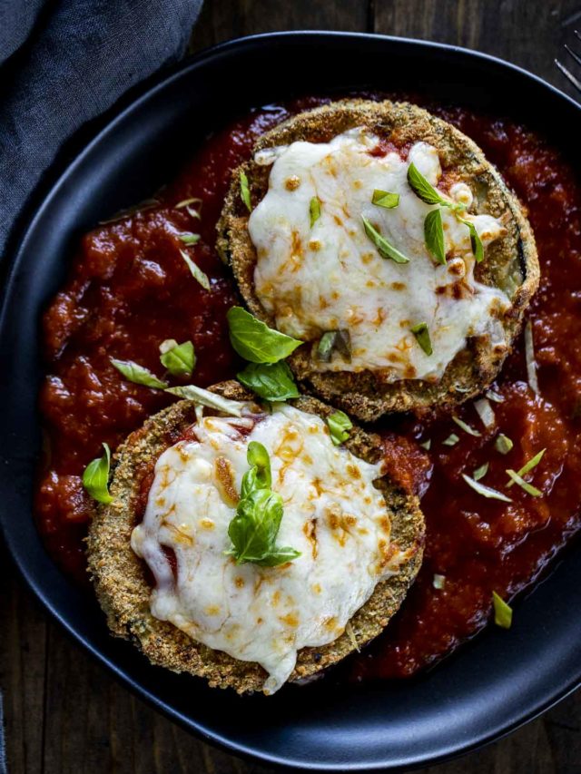 Air Fryer Crispy Eggplant Parmesan Story