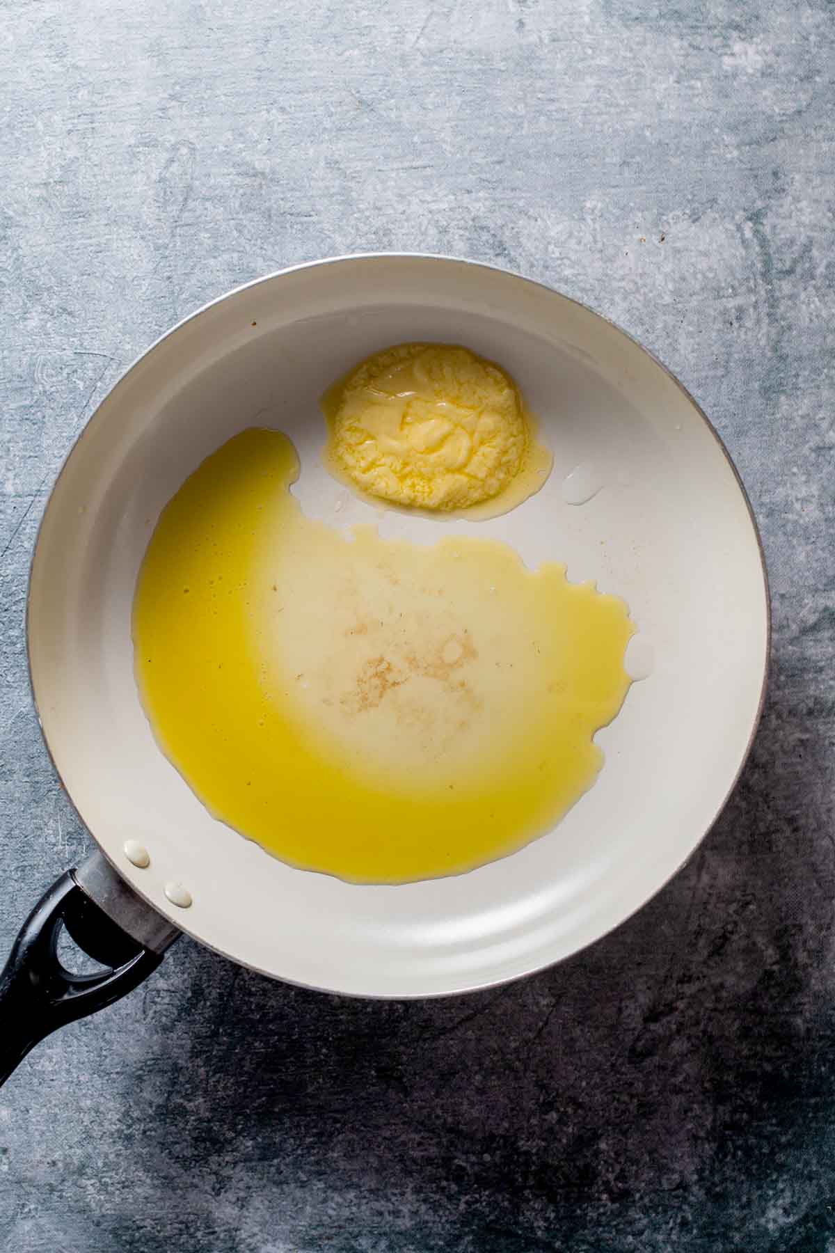 oil in a saute pan