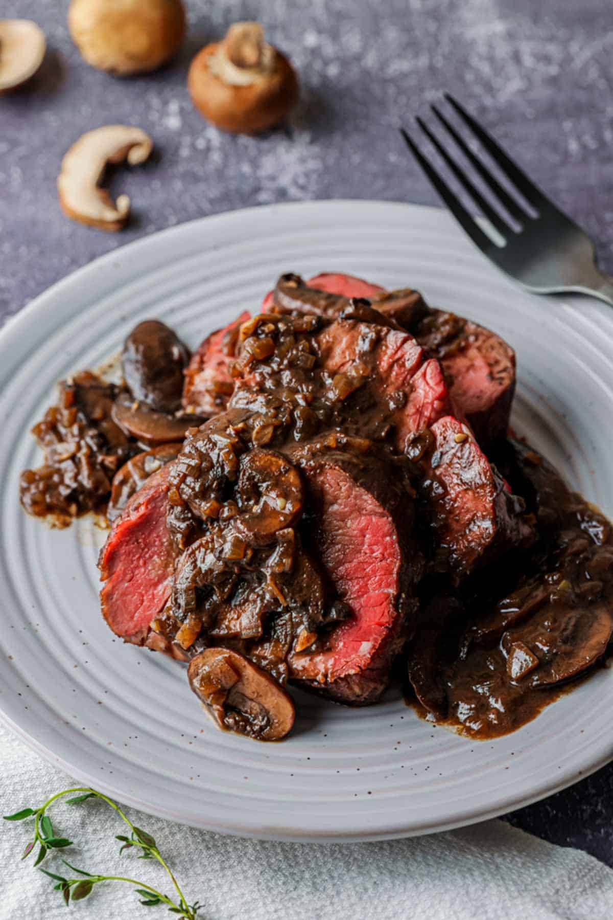 Sous Vide Beef Tenderloin with Red Wine Mushroom Sauce - Went Here 8 This
