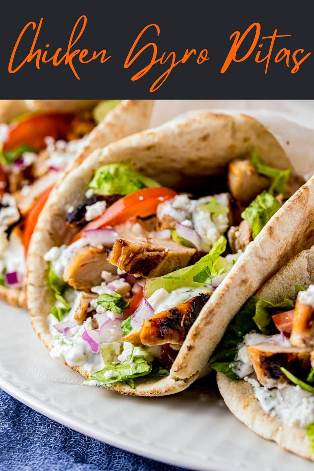 Easy Greek Chicken Gyro Pita with Tzatziki Sauce