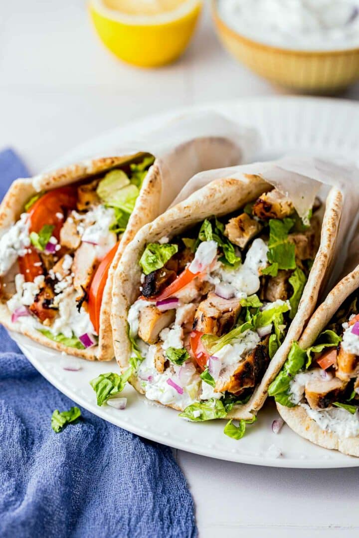 Easy Greek Chicken Gyro Pita with Tzatziki Sauce - Went Here 8 This