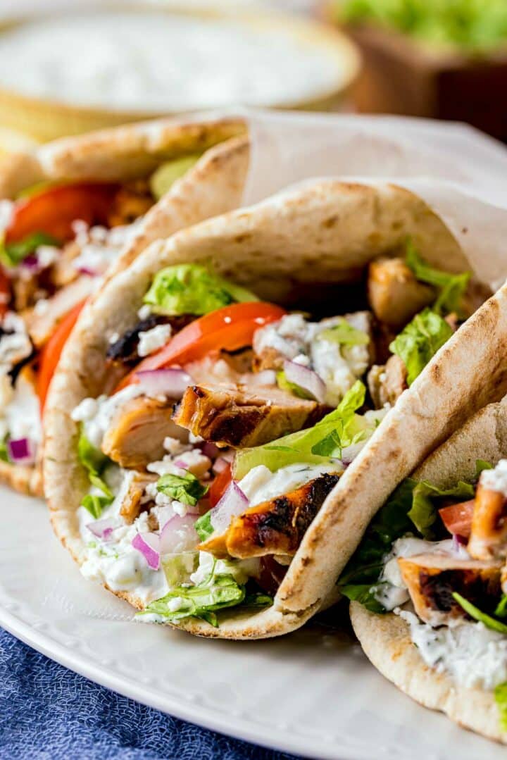 Easy Greek Chicken Gyro Pita with Tzatziki Sauce - Went Here 8 This