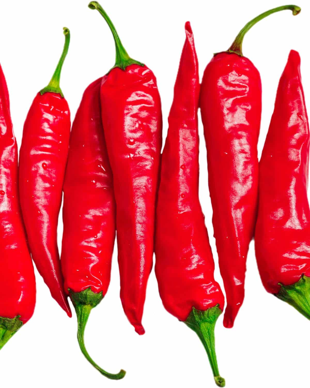 thai chilies on a white background