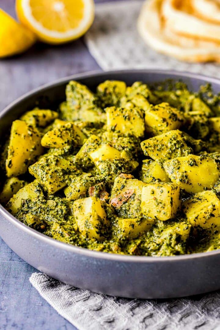 Easy Vegetarian Saag Aloo (Spinach and Potato Curry) - Went Here 8 This