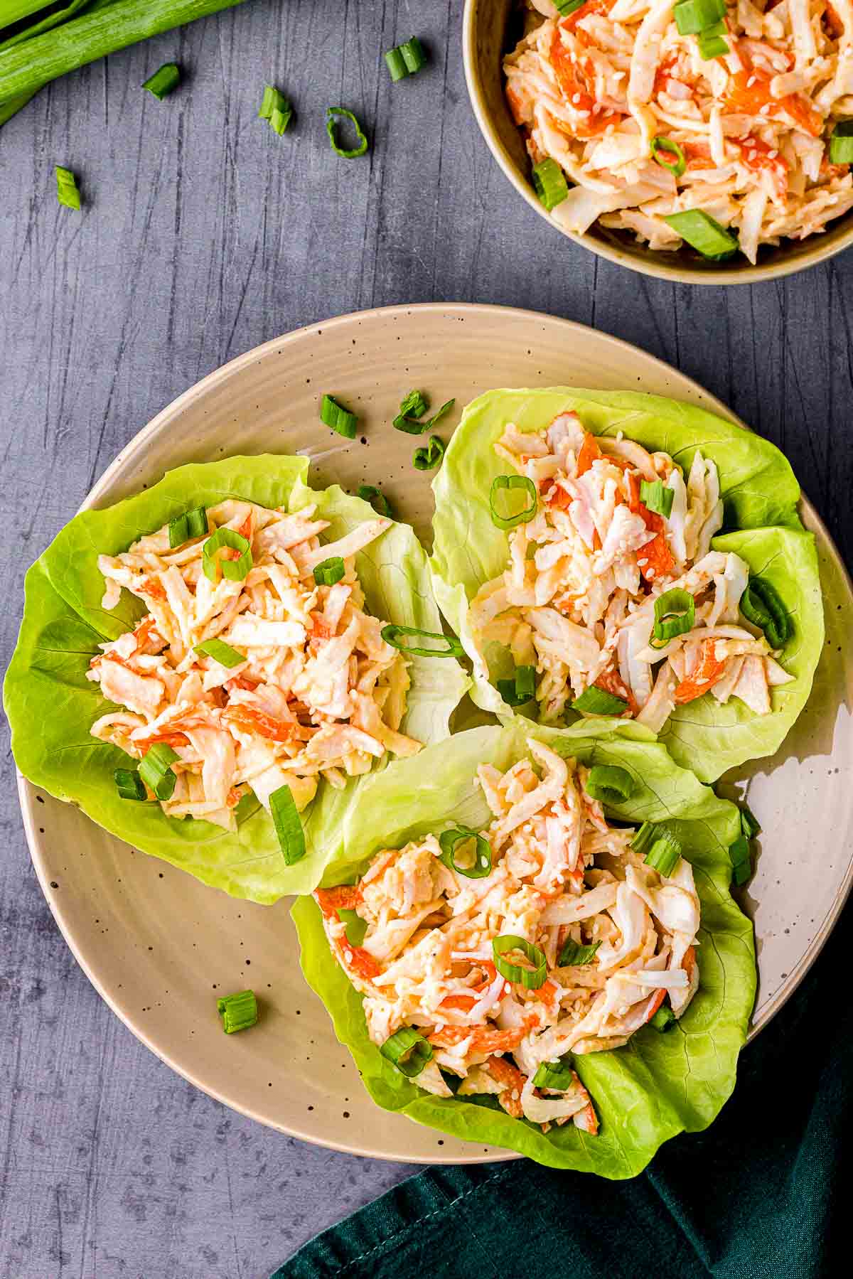 sushi crab salad in lettuce cups for wraps
