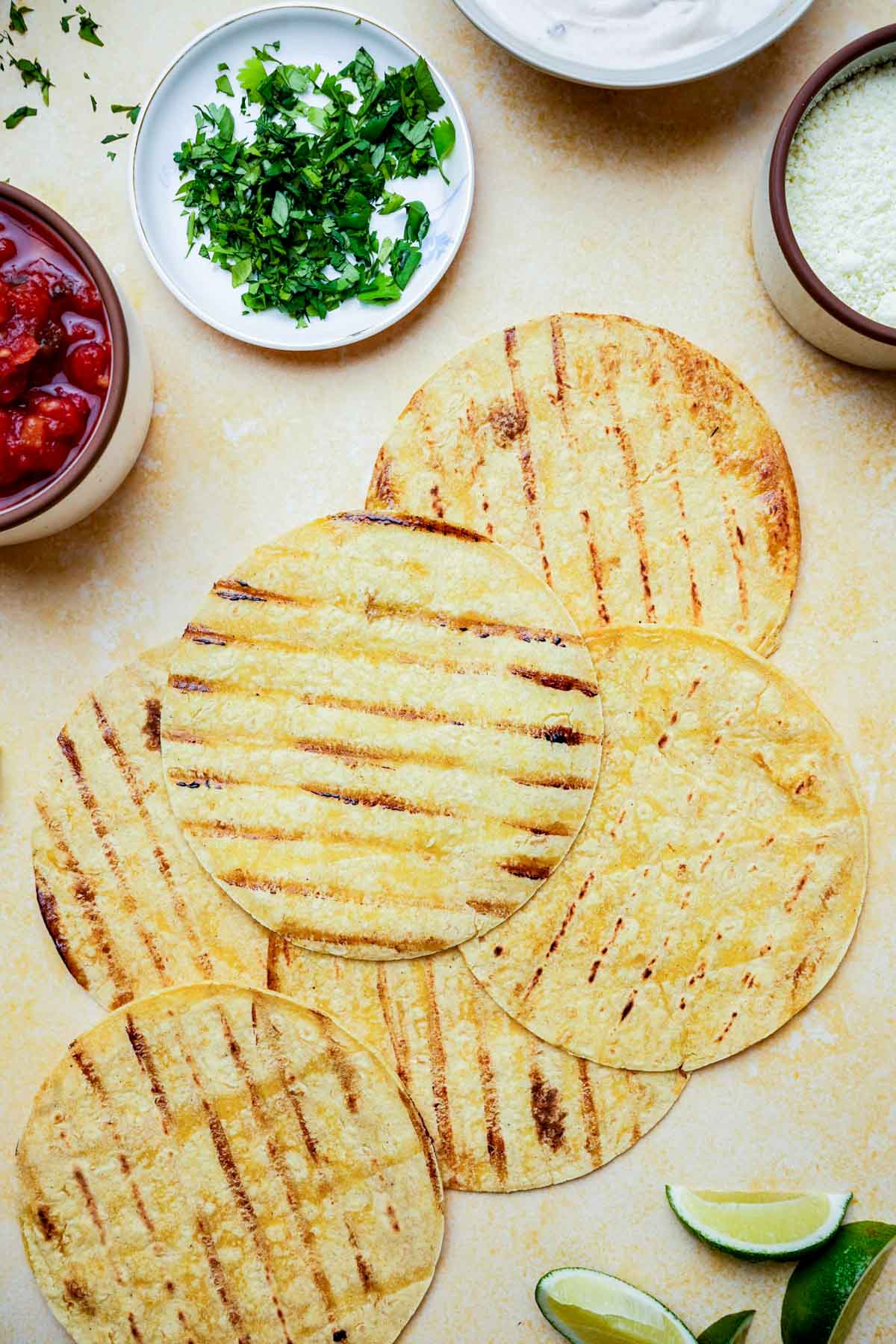 toasted tortillas.