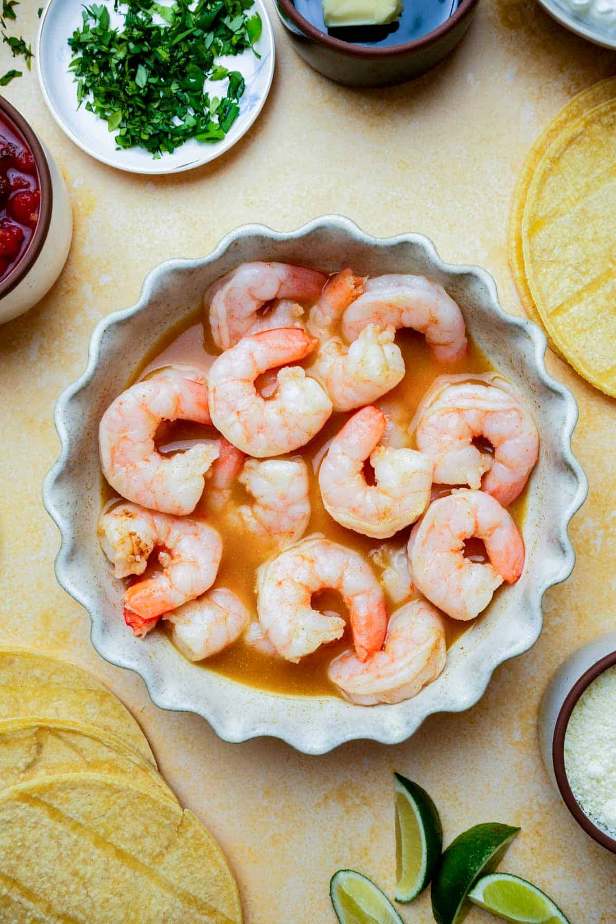 shrimp in a bowl.