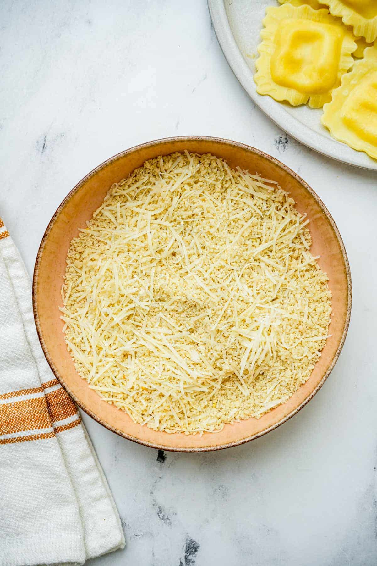 breadcrumbs in a bowl.