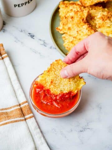 a toasted ravioli dipped in marinara sauce.