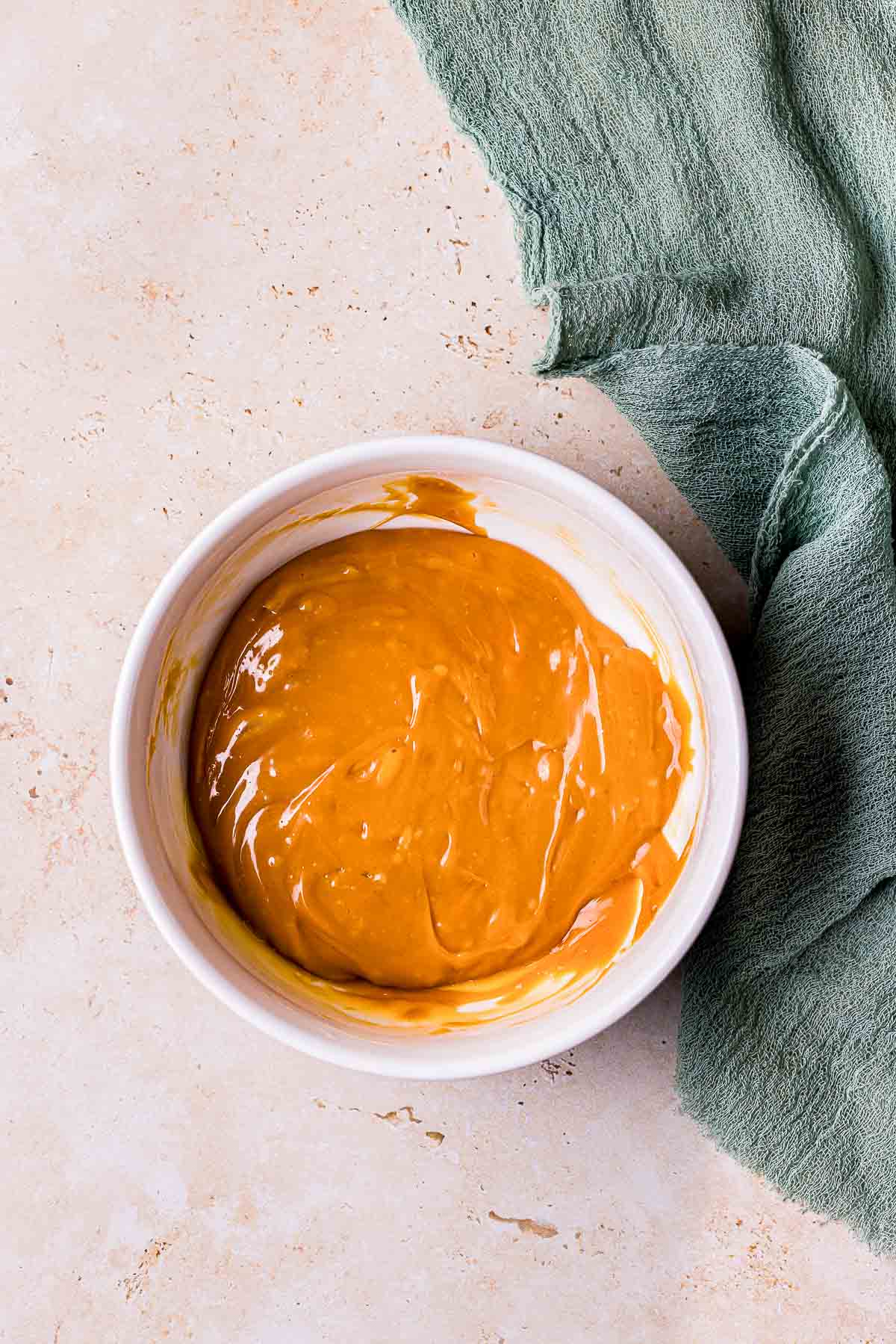 melted caramel in a bowl.